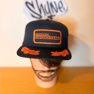 Vintage Black and Orange Snapback Cap